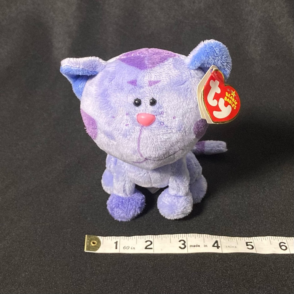 ⭐️ RARE Vintage 2005 Periwinkle The Cat Blue’s Clues Ty Beanie Baby Plush - Picture 13 of 14